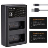 K&F Concept hordozható dupla USB-C 1250mAh akkumulátor LC-E17 töltő készlet (KF-28-0014)