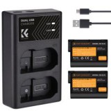 K&F Concept hordozható dupla USB-C 2100mAh akkumulátor MH-25 töltő készlet (KF-28-0012)