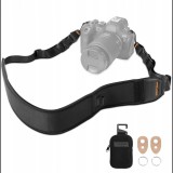 K&F Concept lapos neoprém nyakpánt gyorskioldó csattal, 6 x 109-133cm, akkumulátor tartóval (fekete) (SB9943)