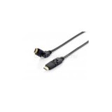 Kábel - 119361 (HDMI2.0 kábel apa/apa, 4K/60Hz, aranyozott, forgatható csatlakozók, fekete, 1m) (EQUIP_119361)