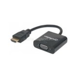 Kábel átalakító - HDMI to VGA (HDMI 1.3, 30cm kábel) (MANHATTAN_151467)