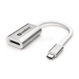 Kábel Átalakító - USB-C to DisplayPort Link (ezüst; USB-C bemenet - DisplayPort kimenet; Aluminium) (SANDBERG_136-19)