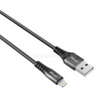 Kábel - Keyla Extra-Strong (1m; fekete; USB - Lightning csatlakozó) (TRUST_23570)