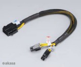 Kábel táp hosszabbító akasa 8-pin cpu (male) - 2x 4-pin cpu (female) 30cm ak-cb8-8-ext