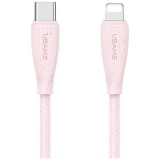 Kábel USAMS Green Series SJ717 30W USB-C Lightning 1m rózsaszínű