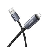 Kábel USB-A Lightning Hoco 2,4A kijelzővel 1 m X112 fekete
