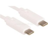 Kábel - USB-C töltőkábel (2m; fehér; USB-C apa be-/kimenet; max.60W) (SANDBERG_136-17)