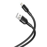 Kábel USB Lightning XO NB212, 2.1A 1m (fekete)