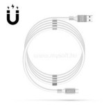 kábel - USB Type-C mágneses adat és töltőkábel, 2A, 1,2m, fehér (DELIGHT_55446C-WH)