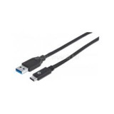 Kábel - USB3.0 to Type-C kábel, 1m, Fekete (MANHATTAN_353373)