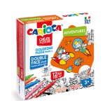 Kalandok színezhető kétoldalú puzzle 12db filctollal - Carioca