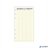 Kalendárium betét, költségtervező "L", SATURNUS