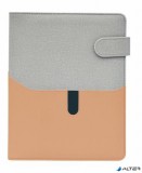 Kalendárium, gyűrűs, betétlapokkal, 'L', műbőr, SATURNUS, '229', szürke-lazac