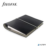 Kalendárium, gyűrűs, betétlapokkal, A5 méret, FILOFAX, 'Domino', fekete