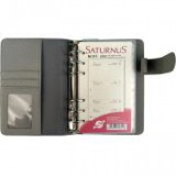Kalendárium, gyűrűs, betétlapokkal, "L", műbőr, SATURNUS, "229", szürke-barna