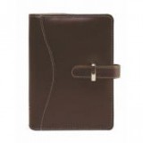Kalendárium, gyűrűs, betétlapokkal, "L", műbőr, SATURNUS, barna