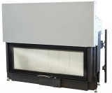 Kályhásbolt.hu 120x45 S 2.0 egyoldalt üveges kandallótűztér liftes ajtóval fehér Keramott béléssel