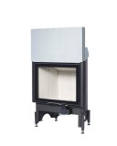 Kályhásbolt.hu 65x51 S 2.0 egyoldalt üveges kandallótűztér liftes ajtóval fehér Keramott béléssel