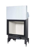 Kályhásbolt.hu 75x57 S 2.0 egyoldalt üveges kandallótűztér liftes ajtóval fehér Keramott béléssel