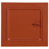 Kályhásbolt.hu Kémény ajtó 18x18 cm vörös, dupla ajtóval