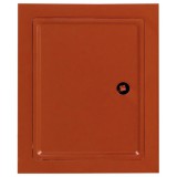 Kályhásbolt.hu Kémény ajtó 19x24 cm vörös, dupla ajtóval