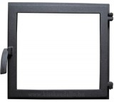 Kályhásbolt.hu Minimál stílusú üvegezett cserépkályha ajtó 40x38 cm