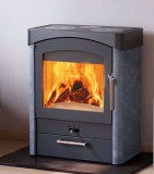 Kályhásbolt.hu Pallas kandallókályha főzőlappal, zsírkő burkolattal,