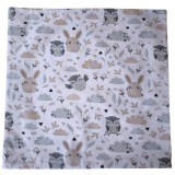 Kámán Lászlóné EV 1171 Bp. Rákoskerti utca 1. Aztadejó baglyos nyuszis párnahuzat 45x45 cm