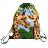 Kámán Lászlóné EV 1171 Bp. Rákoskerti utca 1. Aztadejó dzsungel tornazsák zsiráf, panda 30x40 cm