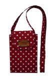 Kámán Lászlóné EV 1171 Bp. Rákoskerti utca 1. Aztadejó Handmade vászontáska piros alapon fehér pöttyös