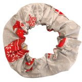 Kámán Lászlóné EV 1171 Bp. Rákoskerti utca 1. Aztadejó karácsonyi hajgumi piros manós szürke alapon