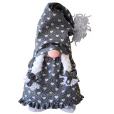 Kámán Lászlóné EV 1171 Bp. Rákoskerti utca 1. Aztadejó Manó, Orrmanó 30 cm szürke fehér szivecskés szoknyás lány manó