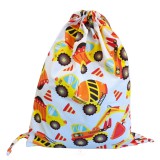 Kámán Lászlóné EV 1171 Bp. Rákoskerti utca 1. Aztadejó narancssárga munkagépek tornazsák 30x40 cm