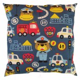 Kámán Lászlóné EV 1171 Bp. Rákoskerti utca 1. Aztadejó Rendőr maci díszpárna 39x39 cm