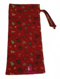 Kámán Lászlóné EV 1171 Bp. Rákoskerti utca 1. Boros textil ajándékzsák karácsonyi 38x15 cm piros