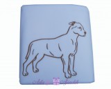 Kámán Lászlóné EV 1171 Bp. Rákoskerti utca 1. Hímzett polár takaró fehér barna hímzéssel