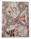 Kámán Lászlóné EV 1171 Bp. Rákoskerti utca 1. Karácsonyi asztalterítő holdon ülő piros sapkás manó120x160 cm