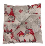 Kámán Lászlóné EV 1171 Bp. Rákoskerti utca 1. Karácsonyi székpárna piros manós szivacs töltettel 35x35 cm