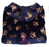 Kámán Lászlóné EV 1171 Bp. Rákoskerti utca 1. Női nyomott mintás flannel köntös kék+ajándék hajgumi