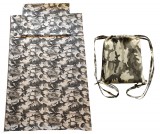 Kámán Lászlóné EV 1171 Bp. Rákoskerti utca 1. Terepmintás álcamintás ágyneműhuzat hátizsákkal 140x200 cm 60x70 cm