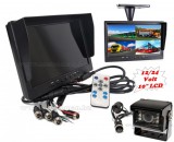 Kamion, teherautó, targonca, munkagép ipari tolatókamera szett 10"-os QUAD LCD monitorral MM3695-QUAD-MT554