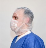 . Kámzsa, szájmaszkkal, 2 rétegű, fehér (MER061)