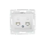 KANLUX 24755 DOMO 01-1410-002 Dupla adatcsatlakozó aljzat független 2xRJ45 Cat 5e fehér