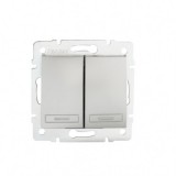 KANLUX 24833 DOMO 01-1022-243 Dupla nyomókapcsoló ezüst