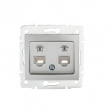 KANLUX 24870 DOMO 01-1380-043 Dupla telefon csatlakozó aljzat, független (2xRJ11) ezüst