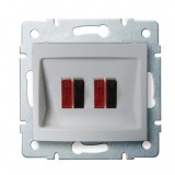 KANLUX 24878 DOMO 01-1820-043 Dupla hangszóró csatlakozó aljzat (4 kivezetéssel) ezüst