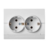 KANLUX 25095 LOGI 02-1270-102 Schuko földelt dupla dugalj komplett 16A - 250V~