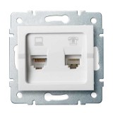KANLUX 25113 LOGI 02-1440-002 Adat-telefoncsatlakozó aljzat (RJ45 Cat 6+RJ11)