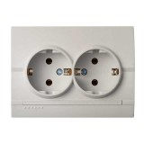 KANLUX 25154 LOGI 02-1270-103 Schuko földelt dupla dugalj komplett 16A - 250V~