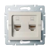 KANLUX 25169 LOGI 02-1410-003 Dupla adatcsatlakozó aljzat, független (2xRJ45 Cat 5e Jack)